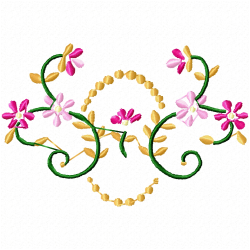 Flowers And Tree Embroidery Design 10